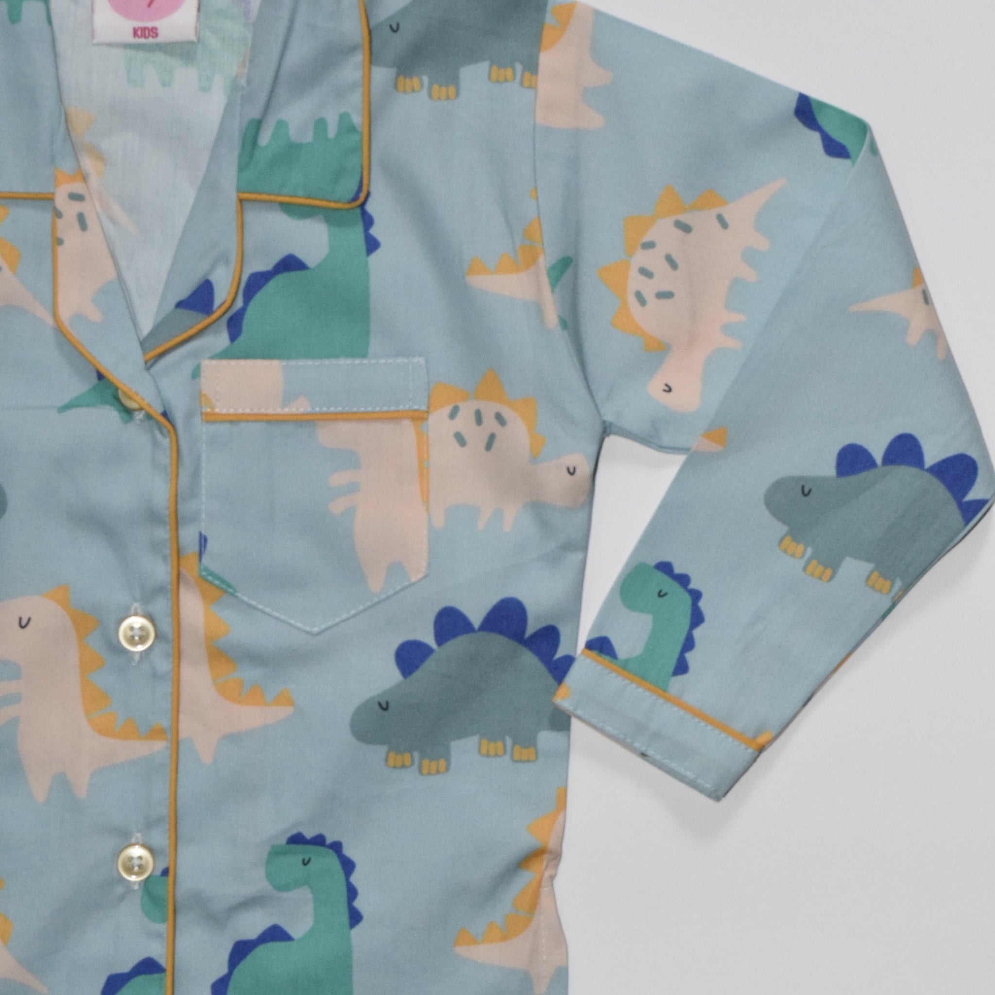 Blue Dino Cotton Nightsuit