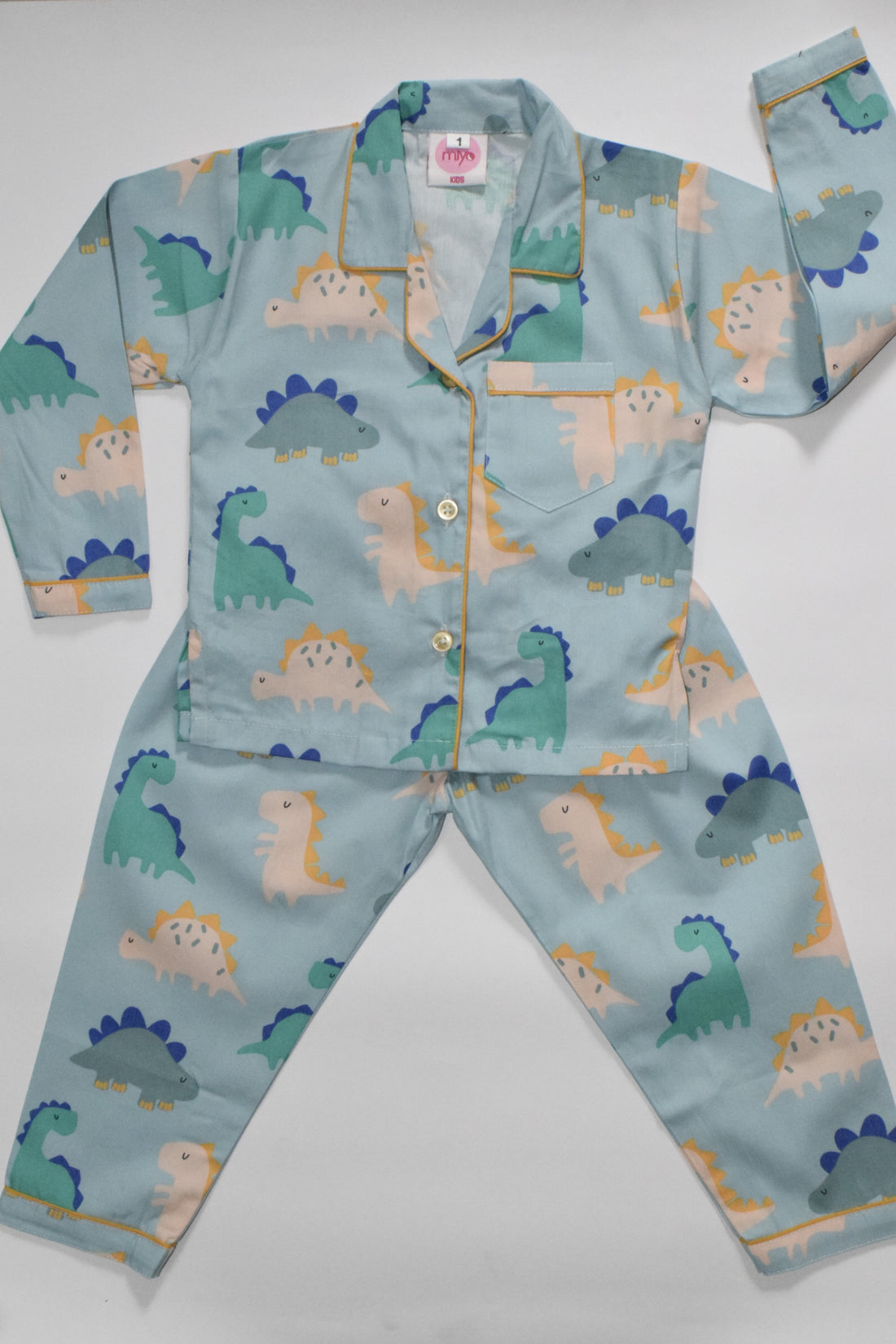 Blue Dino Cotton Nightsuit