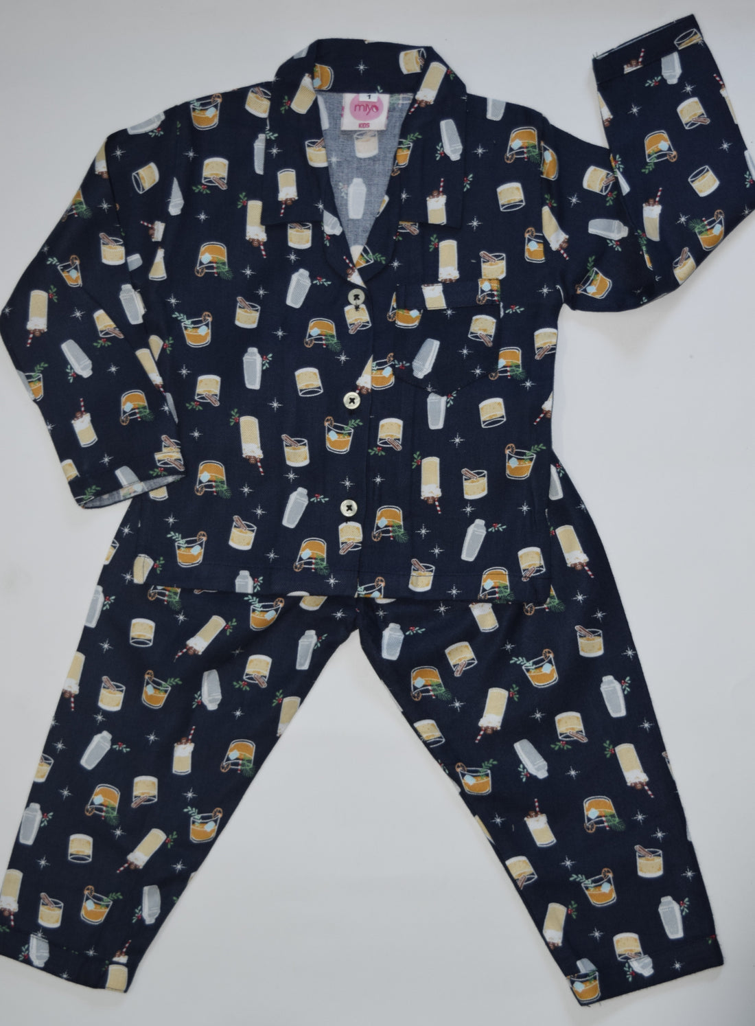 Blue Cups Fleece Nightsuit