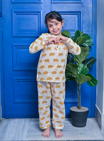 Yellow Elephant Kids Kurta Nightwear