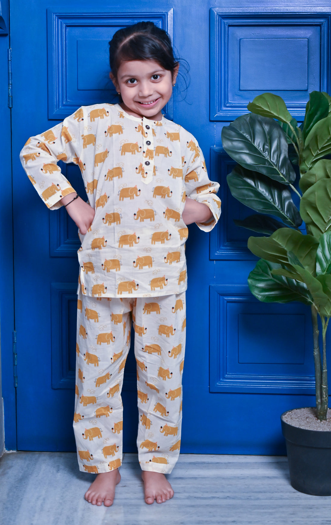 Yellow Elephant Kids Kurta Nightwear