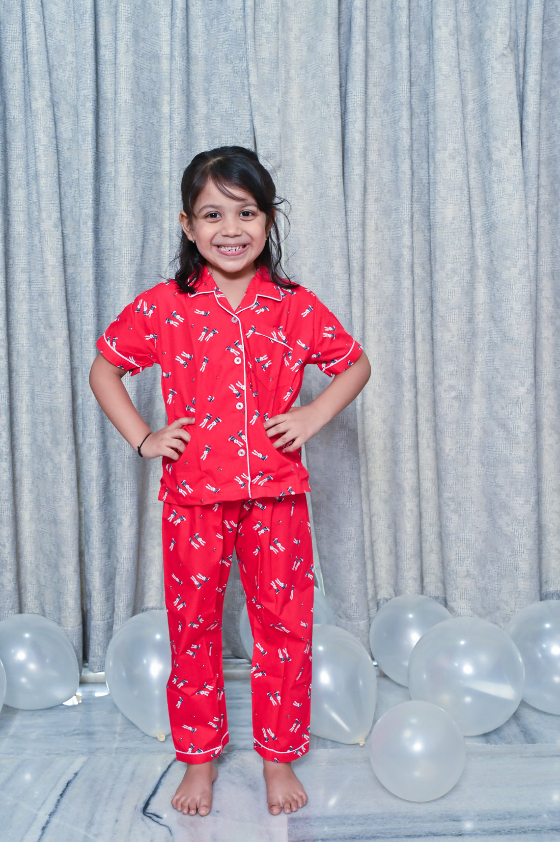 Red Small Bunny Kids Nightwear